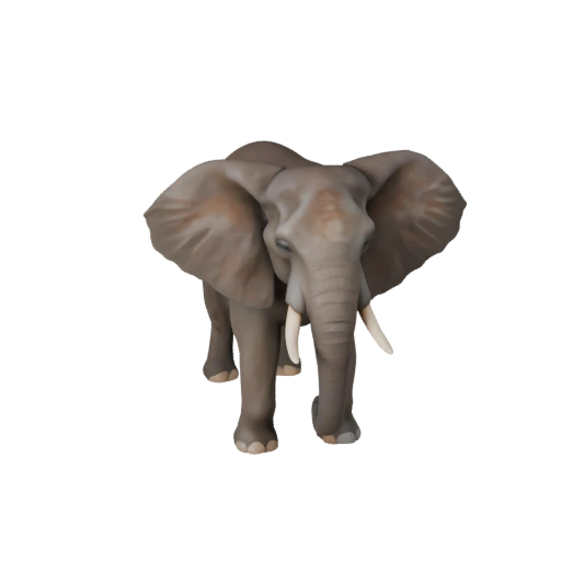 Modèle 3D d'éléphant d'Afrique low poly - Asset de jeu Unity avec FBX