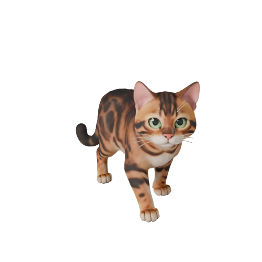 Cartoon Bengal Katze 3D Modell - Stilisierte Ressource für Animation