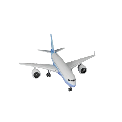 Aeronave tipo Boeing Modelo 3D para Blender - Render