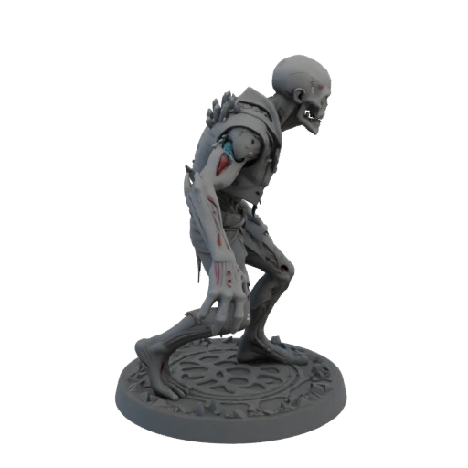 Miniature STL d'Ennemi Zombie usé par la bataille en Dark Fantasy