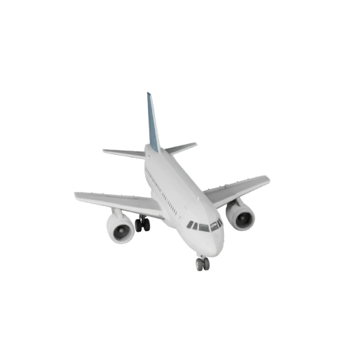 Low Poly Airbus-inspirierter Passagierjet 3D-Modell für Unity