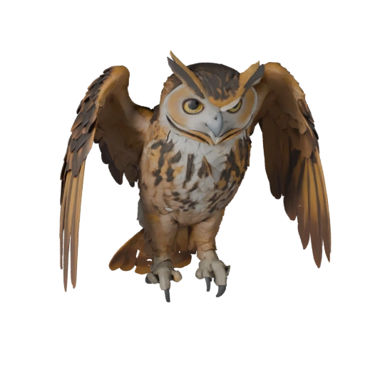 Búho Cornudo de Alto Poligonaje - Modelo 3D STL para Impresión