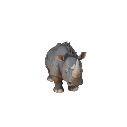 Modèle 3D de rhinocéros noir de dessin animé - Actif stylisé pour l'animation