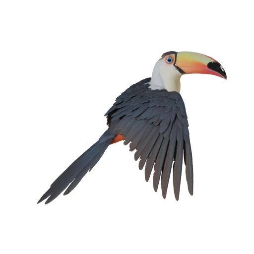 Modelo 3D de Tucán Realista - Activo PBR Rigged para Juegos | PBR