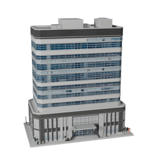 Modèle 3D de Complexe de Bureaux Commerciaux pour Blender - Asset de Rendu