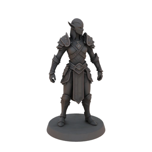 Miniatura STL de Guerrero Tiefling de Fantasía