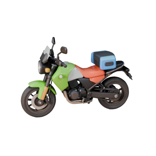 Cartoon Abenteuermotorrad 3D Modell für stilisierte Spiele