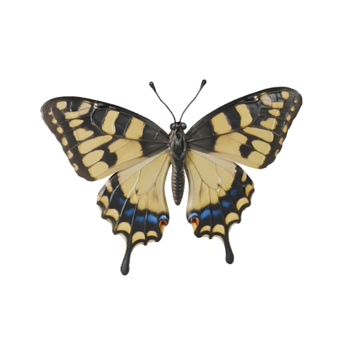 Papillon Porte-Queue Réaliste Modèle 3D - Actif PBR pour | PBR