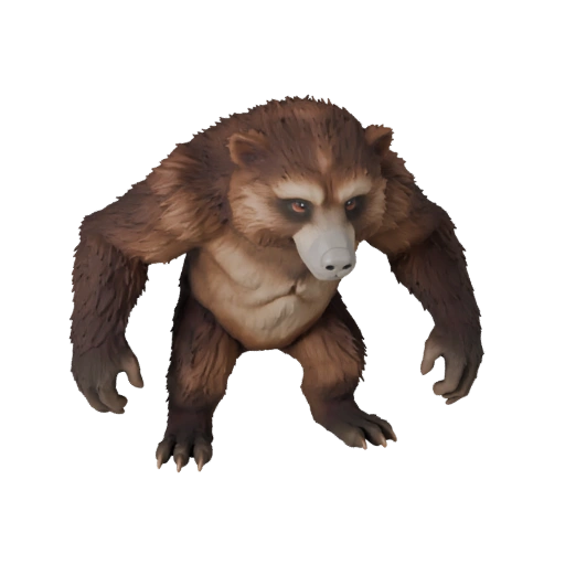 Modèle 3D de Babouin Low Poly - Asset de Jeu Unity avec FBX | Libre de Droits