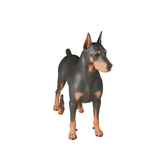 Hohe Poly Dobermann Pinscher Hund 3D Modell - STL-Asset zum Drucken