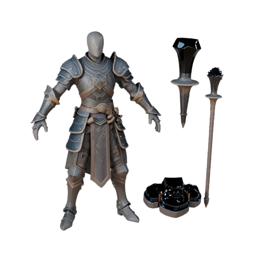 Modelo de Personagem Bardo Fantasia Blindado - Articulado