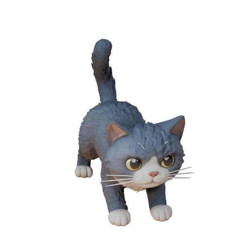 Modèle 3D de Chat Ragamuffin Haute Poly - Actif STL Détaillé pour Impression