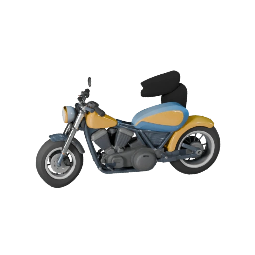 Cartoon Harley-inspirierte Cruiser-Motorrad 3D-Modell
