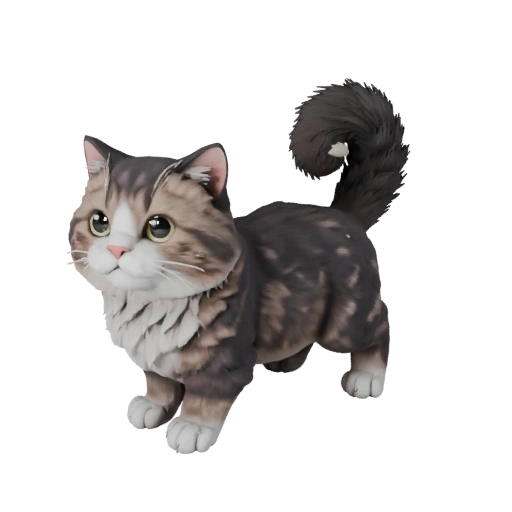 Modèle 3D de Chat Ragamuffin pour Unity - Asset prêt pour le jeu, FBX | PBR