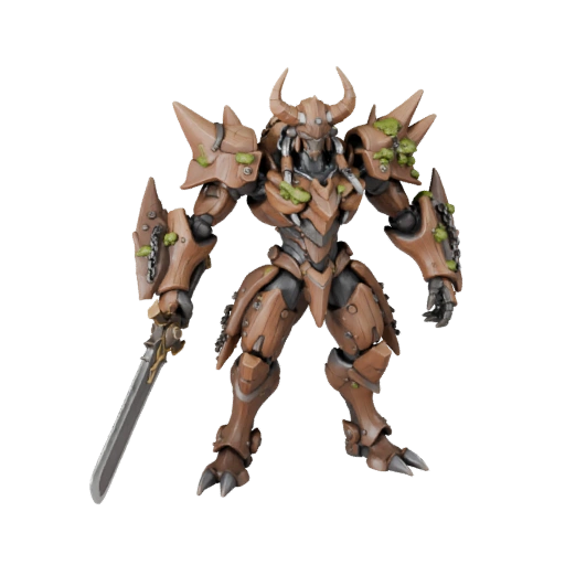 Modello Personaggio Boss Demone Corazzato Anime - Rigging