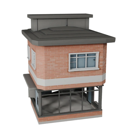 Modelo 3D de Casa Diminuta Poligonal Bajo para Juegos en Tiempo Real y RV