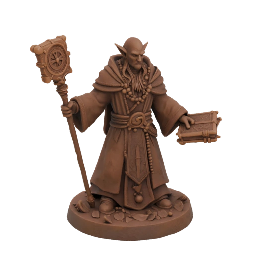 Dunkle Fantasie Elfe Zauberer Miniatur STL - Angriff
