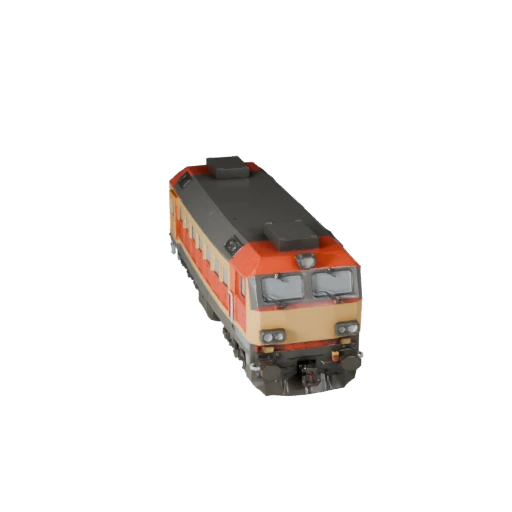 Low Poly Diesellokomotive 3D Modell für Unity & Unreal
