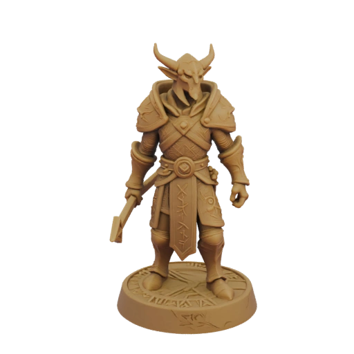 Miniatura STL de Brujo Tiefling Medieval