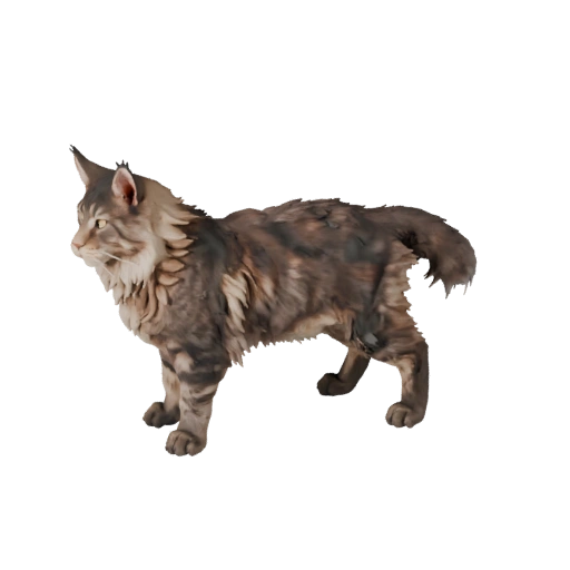 Hohe Poly Maine Coon 3D-Modell - Detailliertes STL-Asset für den Druck