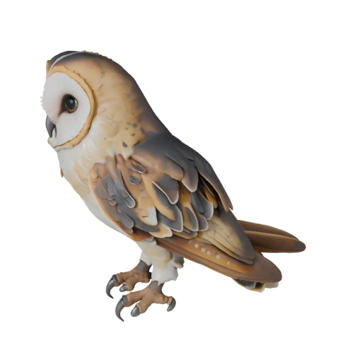 Schleiereule 3D-Modell für Blender - PBR-Asset mit Texturen | PBR