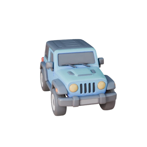 Modèle 3D de VUS style Jeep dessin animé pour jeux stylisés (Legacy)