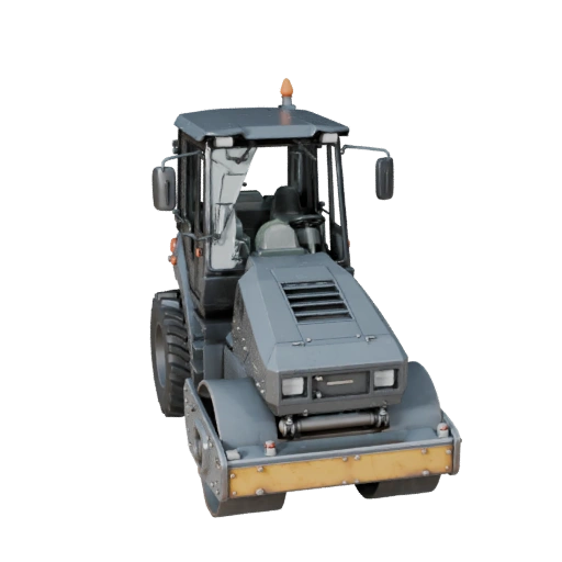 Dampfwalze 3D-Modell für Blender & Spiele - Realistisch PBR
