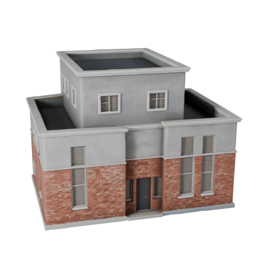 Modelo 3D de Casa Suburbana para Unity - Activo de Juego para Arquitectura