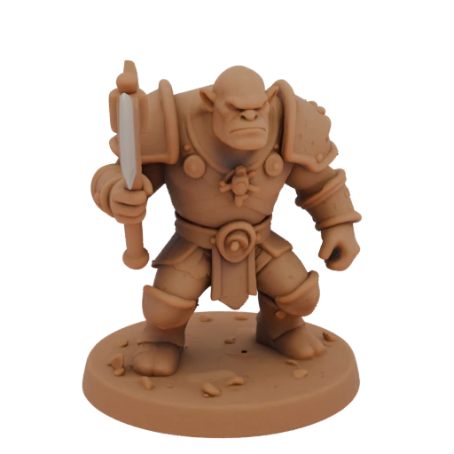 Mittelalterlicher Ork Krieger Miniatur STL