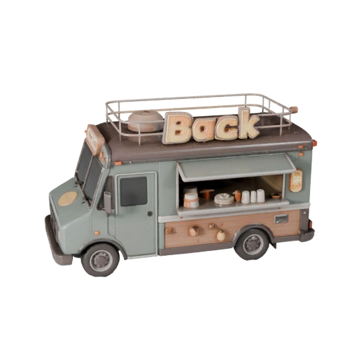 Modello 3D Food Truck per Unity - Asset Low Poly per Giochi (Legacy)