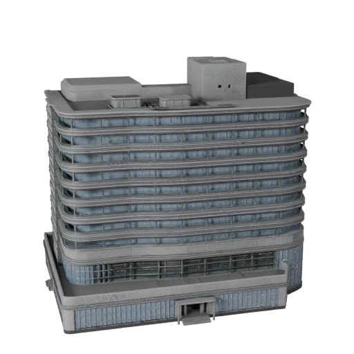 Edificio con Atrio de Oficina Modelo 3D para Blender - Activo de Render