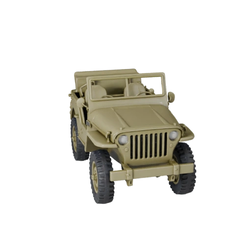 Druckbare WWII Militär Jeep STL 3D-Modell - Display