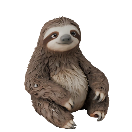 Cartoon Faultier 3D Modell - Stilisierte Asset für Animation | Lizenzfrei
