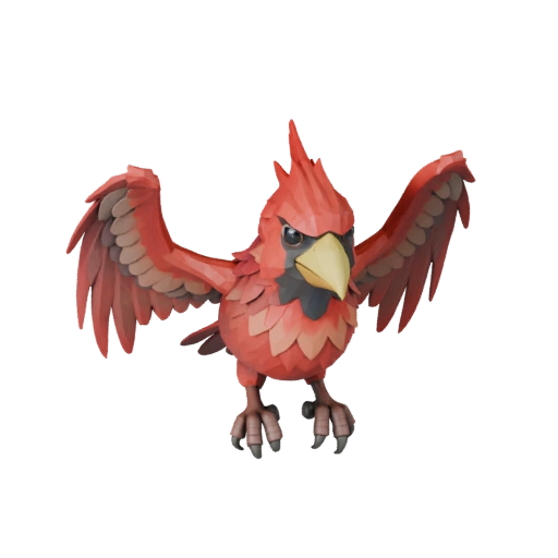 Hohe Poly Kardinal 3D-Modell - Detailliertes STL-Asset für den Druck