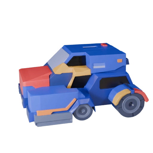 Modelo 3D de Rover de Carga Lunar - Activo Estilizado Poligonal Bajo para Juegos