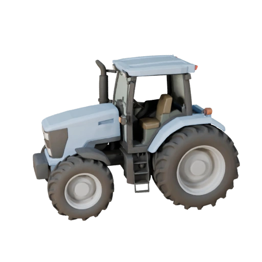 Modelo 3D de Tractor Agrícola Poligonal Bajo para Juegos de Unity y Unreal