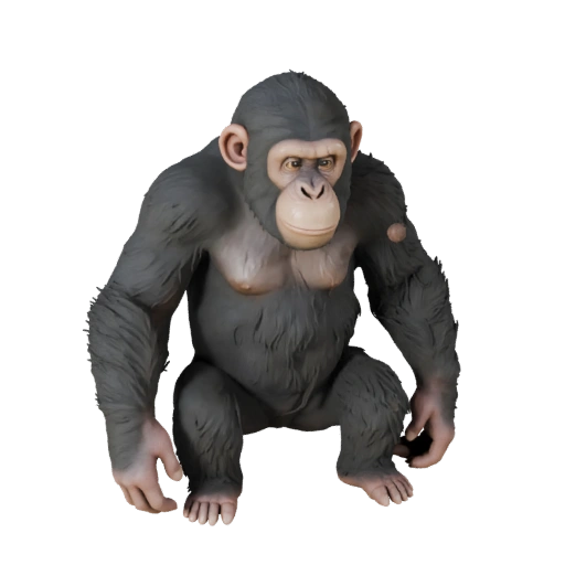 Schimpanse 3D Modell für Blender - PBR Asset mit Texturen | PBR