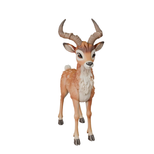 Modelo 3D de Gacela Caricatura - Asset Estilizado para Animación | PBR