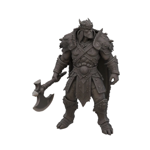 Miniatura STL de Draconato Bárbaro de Fantasia Sombria