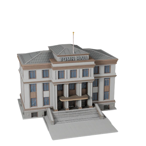Stadthalle 3D-Modell für Blender - Render-Asset für Architektur