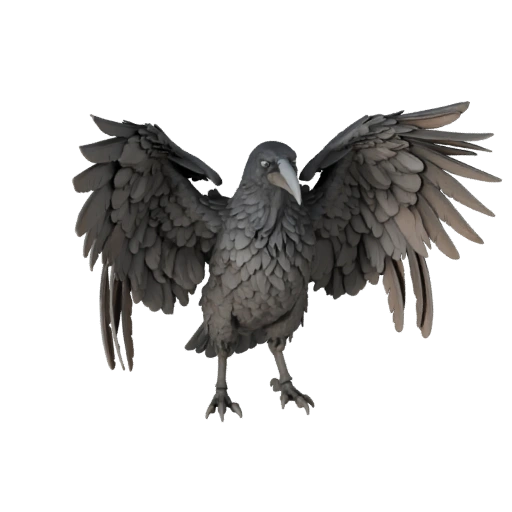 Realistische Krähe 3D-Modell - Rigged PBR Asset für Spiele | Lizenzfrei