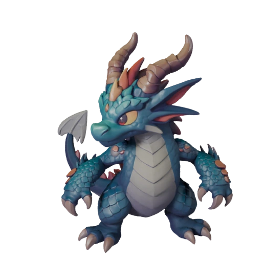 Dragon Céleste Dessin Animé Modèle 3D - Actif Stylisé pour Animation