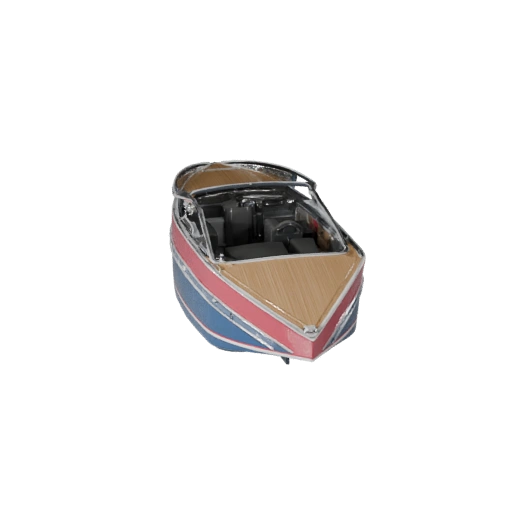 قارب سريع عالي الدقة 3D موديل لتصوير الاستوديو PBR