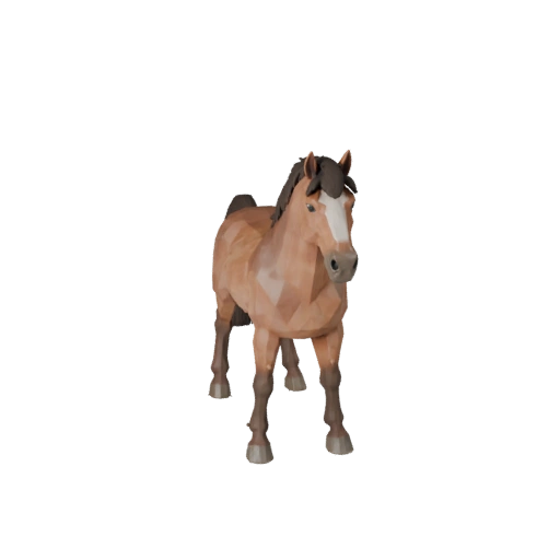 Low Poly Pferd 3D Modell - Unity Game Asset mit FBX | Lizenzfrei