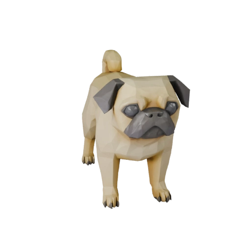 Low Poly Mops 3D Modell - Unity Game Asset mit FBX | Lizenzfrei