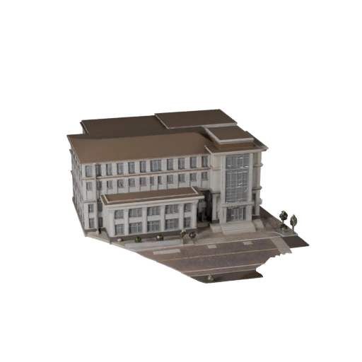 3D модель полицейского участка - Реалистичный актив для визуализации архитектуры