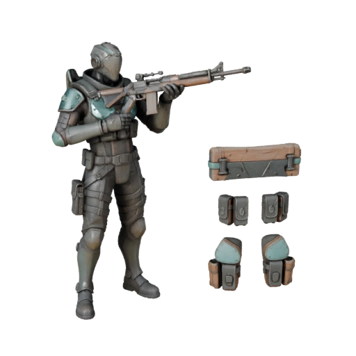 Sci-Fi Arkaner Soldaten Charakter Modell - Geriggt