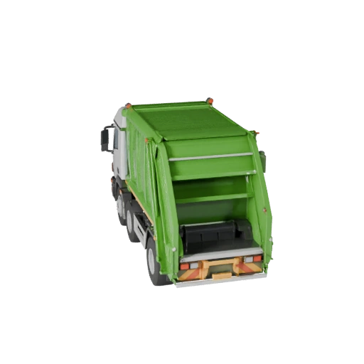 Hoher Poly Müllwagen 3D-Modell für Studio-Renderings (Legacy)
