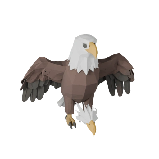 Low Poly Weißkopfseeadler 3D Modell - Unity Game Asset mit FBX | PBR