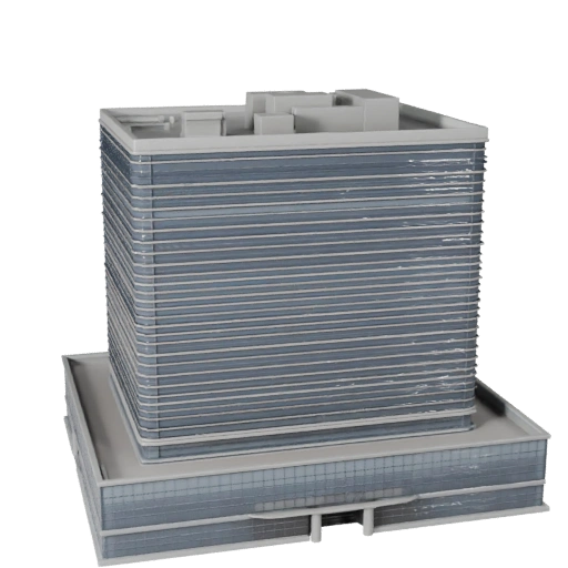 Edificio de Atrio de Oficina Imprimible STL Modelo 3D - Escala de Activo